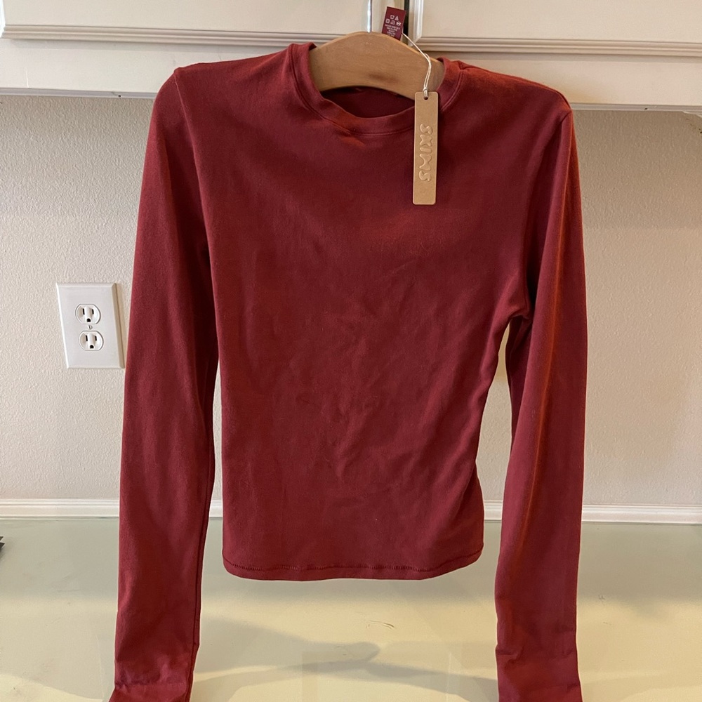 NWT SKIMS Cotton Jersey Long Sleeve T-Shirt